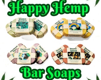 Hemp Seed Oil Infused Handmade Natural Organic Soap Bars Essential Oil Scented Healthy Vegan Gift  Moisturizing Bar Soaps for Sensitive Skin