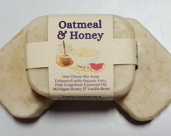 Oatmeal Soother Handmade Natural Organic Soap Bars Vegan Essential Oil Naturally Scented Nourishing Sensitive Skin Moisturizing Healthy