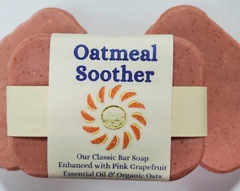 Oatmeal Soother Handmade Natural Organic Soap Bars Vegan Essential Oil Naturally Scented Nourishing Sensitive Skin Moisturizing Healthy