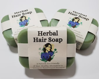 Herbal Hair Soap, Handmade Goat Milk Bar Soap, Essential Oil Scented Shampoo, Natural Soap for Healthy Scalp, Sensitive Skin Shampoo