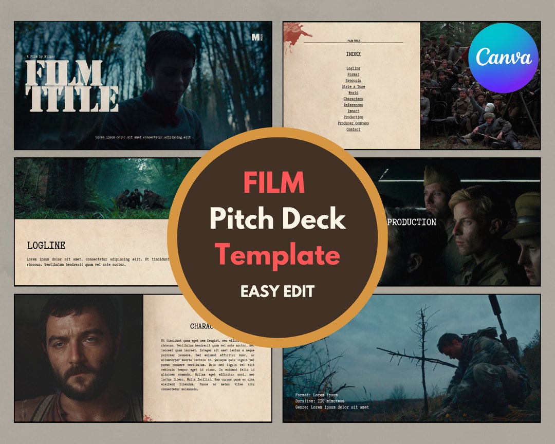 Film Pitch Deck Template Editable and Custome Template Etsy Film Pitch Deck Template Editable and Custome Template Etsy