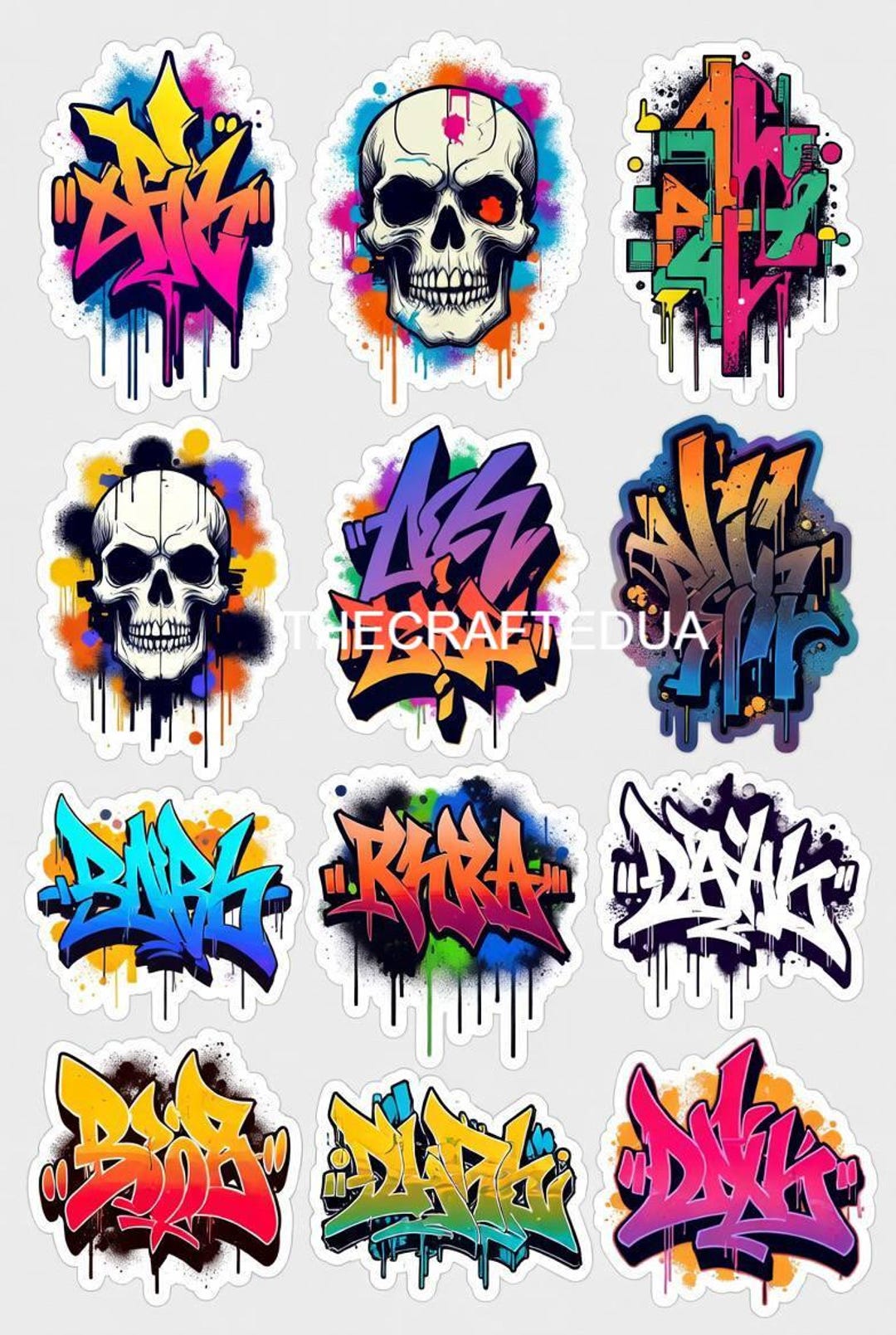 Graffiti Sticker Pack – Street Art Bomb, Urban Drip (digital Download ...