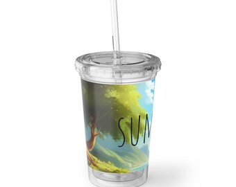 Summer Straw Acrylic Cup
