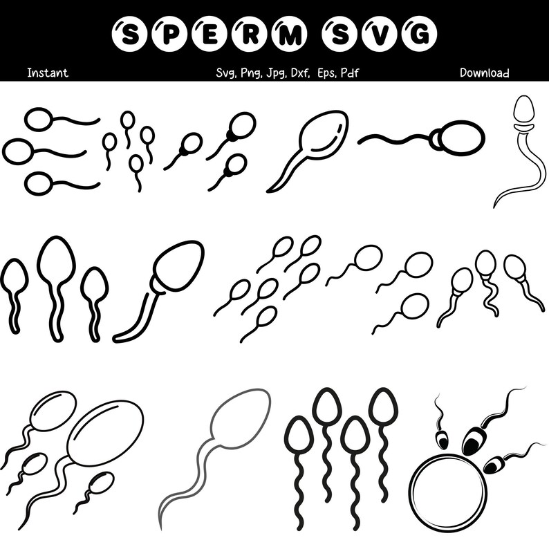 Sperm Svg, Vector Cut File for Cricut, Silhouette, Sticker, Decal