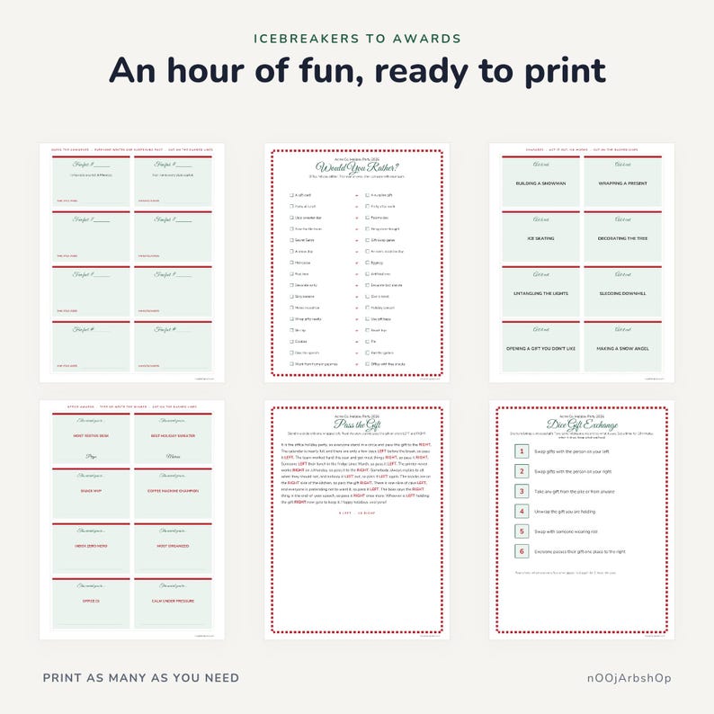 Office Christmas Party Games Printable, 19 Work Holiday Party Games ...