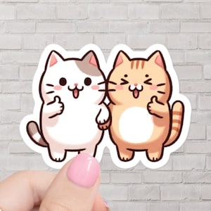 Thumbs up cat stickers