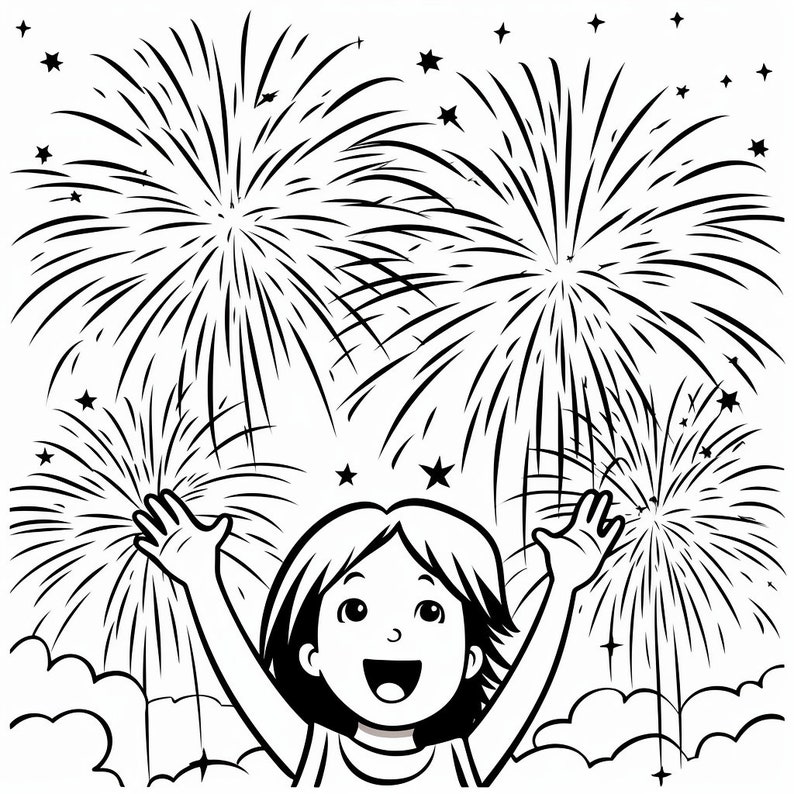 Happy New Year 2024 Coloring Pages, Happy New Year Coloring Pages, New