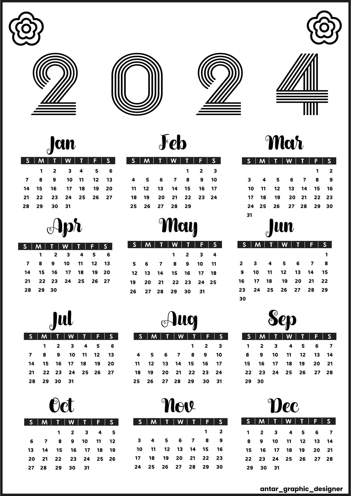 2025 Calendar 2025 Yearly Calendar Printable 2025 Wall Calendar 2025