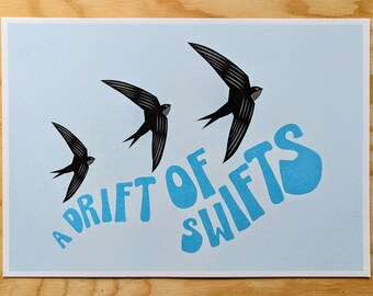 A Drift of Swifts - Riso Print