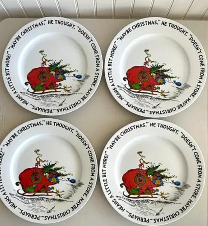 Dr. Seuss the GRINCH Dinner Plates Etsy