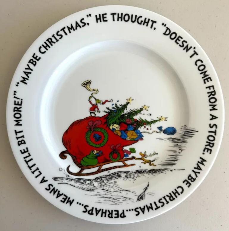 Dr. Seuss the GRINCH Dinner Plates Etsy