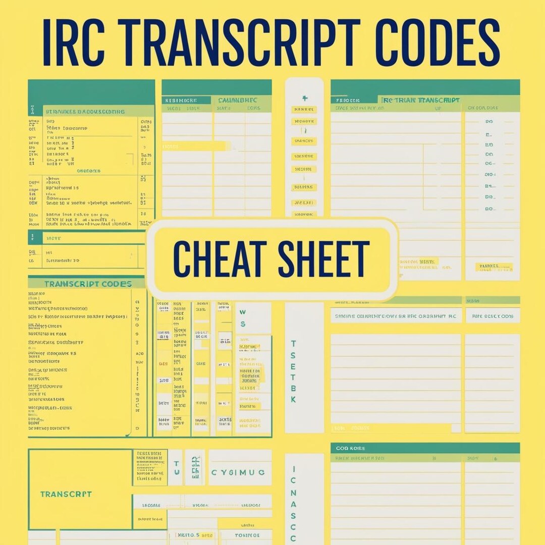 IRS Income Tax Transcript Codes Checklist - Etsy