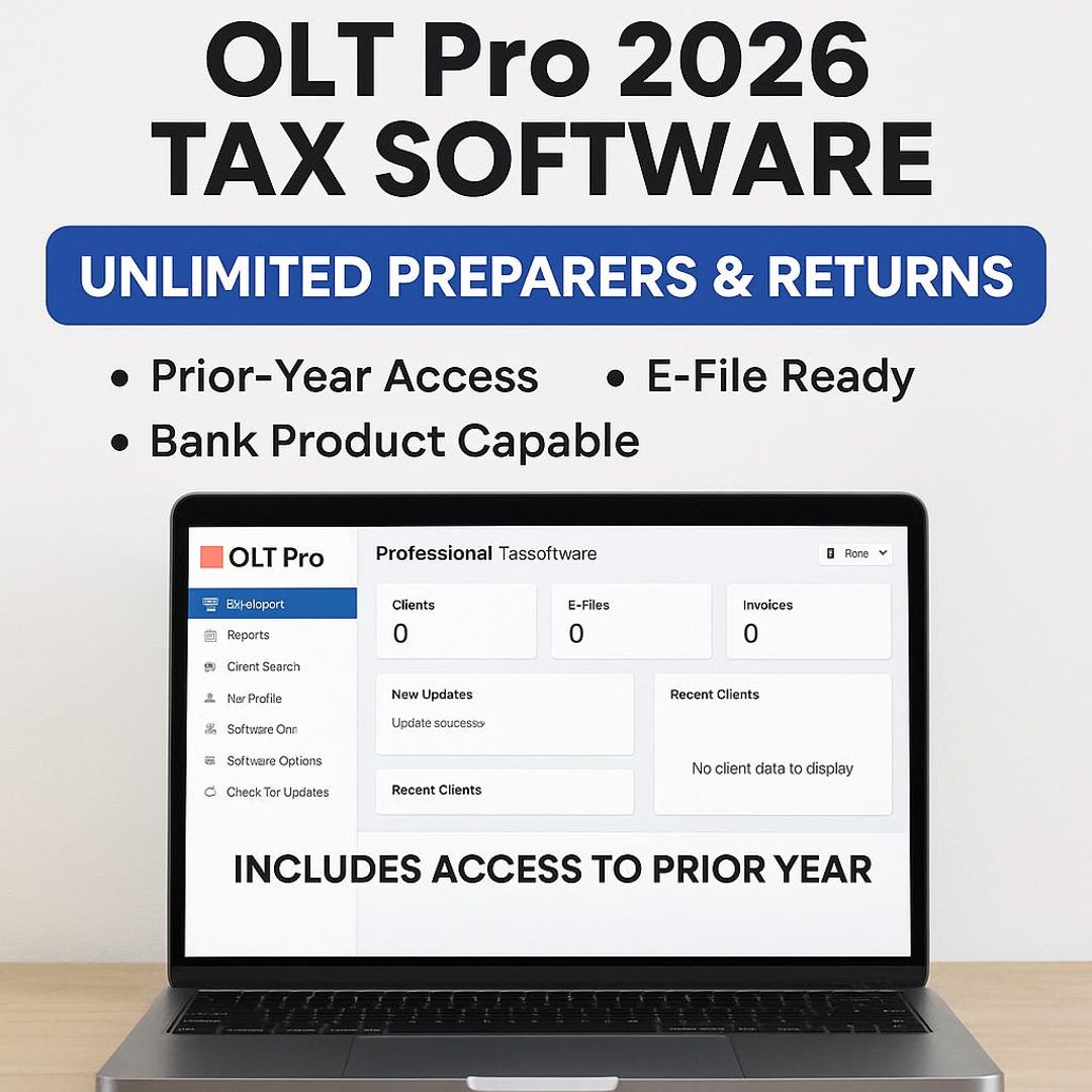 Olt Software OLT Pro 2026 Tax Software | Unlimited Preparers & Returns - Etsy Australia