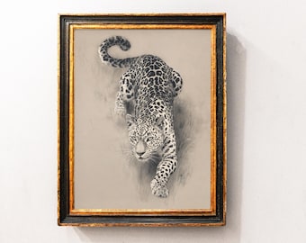 Trendy Leopard Wall Art Print, Cheetah Wall Decor, Preppy Aesthetic Apartment and Office Decor, Digital Leopard Prints for Modern Interior
