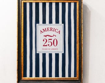 Cuadro de la bandera estadounidense, lámina patriótica vintage, decoración del 4 de julio, decoración vintage del Día de la Independencia de Estados Unidos