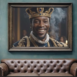 African King Portrait Art Print | Stunning Wall Decor | Ethnic Artwork for Living Room & Office | Home Decoration