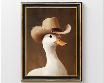 silly goose Cowboy wall art print, western nursery printable wall art, cowboy wall art, boy rooms Room animal wall decor, boys wall art