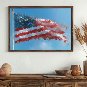 American Flag TV Frame Art for Samsung Frame TV - 4th of July Independence Day USA Wall Print Digital Art