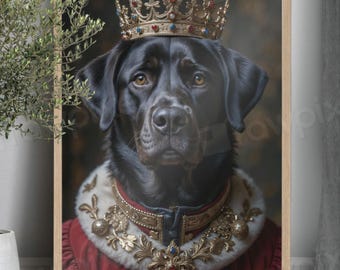 Black Labrador Dog Wall Art Print - Dog Lover Gift, Animal Wall Art, Black Dog Printable, Digital Download