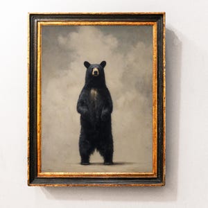Black Grizzly Bear Wall Art Print, Rustic Bear Art, Country  Farmhouse Printable Art, American Animal Vintage Art Digital Download