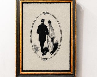 Decoración romántica para parejas, arte mural vintage romántico, pintura moderna para el Día de San Valentín, decoración para dormitorios de parejas, descarga digital.