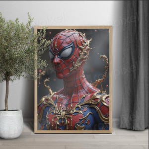 Spiderman Wall Art Print , Superhero home art decor, Spiderman art, cool superhero pictures, Spiderman action movie poster