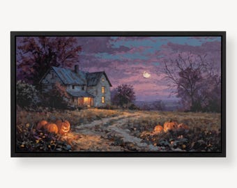 Halloween Pumpkin Wall Art Print Halloween TV Frame Art Samsung TV Frame Art Samsung Frame Tv Art Frame Art Digital Art Decor