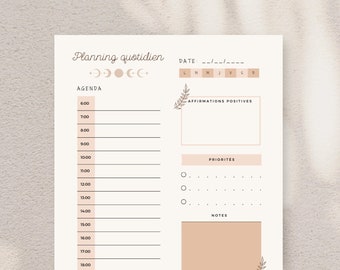 French Daily Planner | French Digital Printable Daily Planner