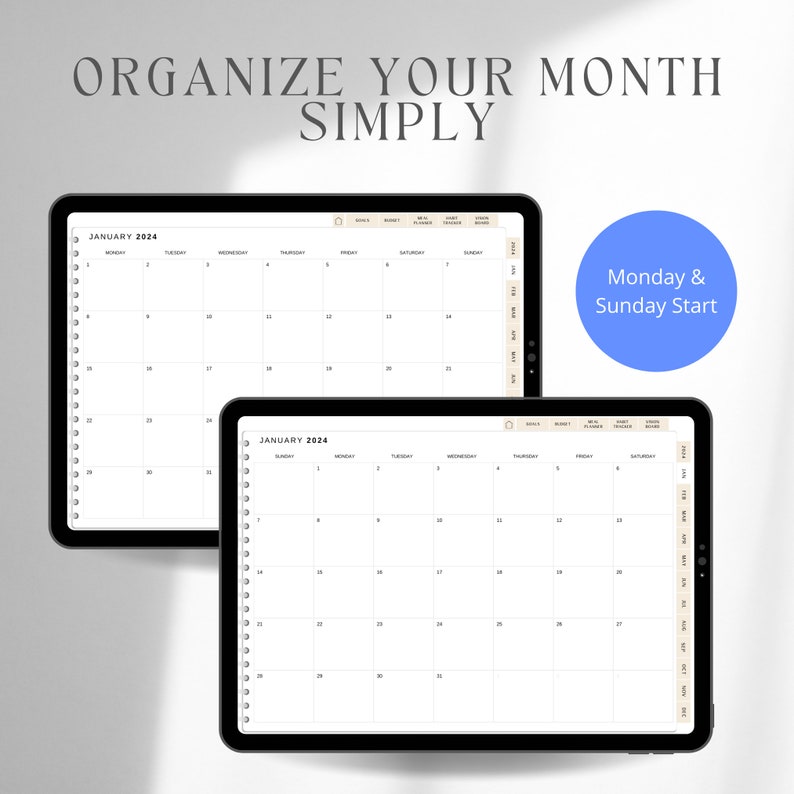 Notability 2024 Planner 2024 Monthly Digital Planner Etsy Australia