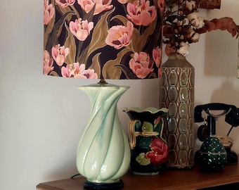 Handgemaakte lampenkap met bloemenmotief – Ø 40 cm – Katoen – Elegante en ambachtelijke stijl