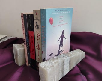Travertine Rectangle 2 pcs: Book Stands, Marble Ornament,Primitive Decoration Rectangle