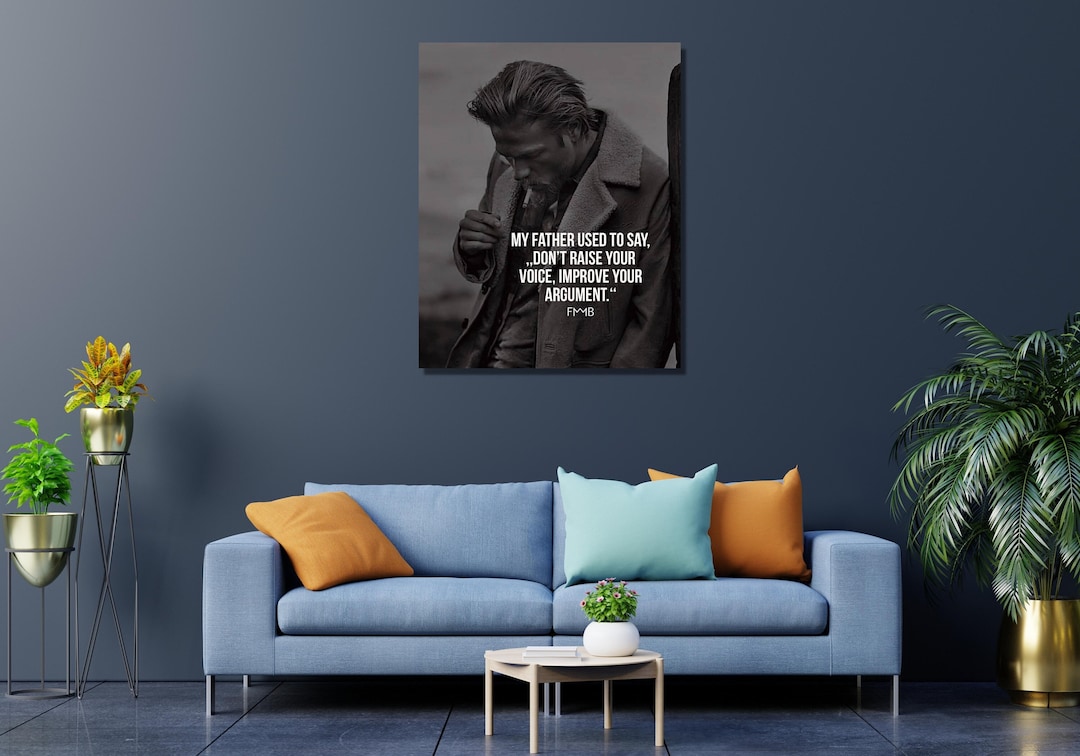 Jax Teller canvas wall art with a quote symbolizing rebellion and defiance