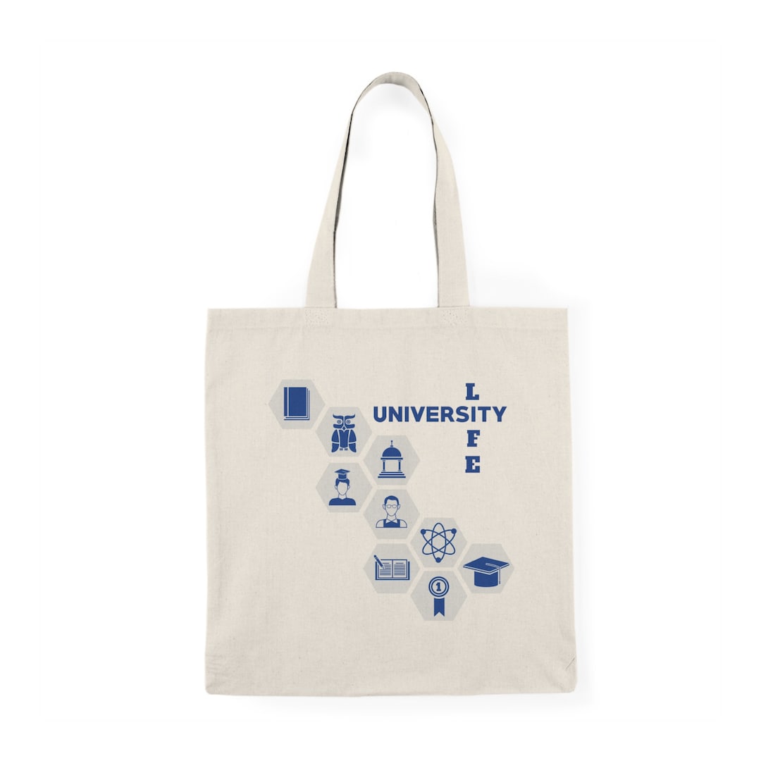 University Life Tote Baguniversity Tote Bagcollege Tote Etsy