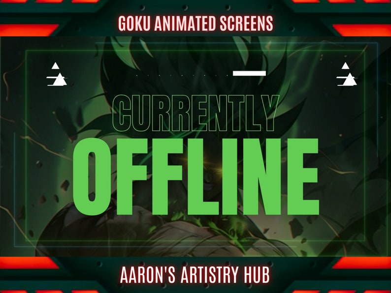4 Animated Stream Screens and 30 Twitch Panels With an Anime Theme Featuring Goku. Perfect for