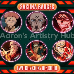Sub Badges For Sak-una, Anime Themed Twitch Badges, Subscriber Badges For Twitch, loyalty Graphics For Twitch, And Streamer Badges.