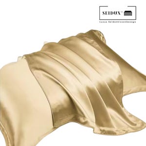 Seidux Silk Pillowcase - Gold (100% Handmade) I Real Silk Pillowcase I Silk Pillow I Silk Pillowcase I Silk Pillowcase
