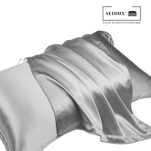 Seidux Silk Pillowcase - Grey (100% Handmade) I Real Silk Pillowcase I Silk Pillow I Silk Pillowcase I Silk Pillowcase