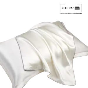 Seidux silk pillowcase - white (100% handmade) I Real silk pillowcase I Silk pillow I Silk pillowcase I Silk pillowcase