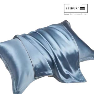 Seidux Silk Pillowcase - Blue (100% Handmade) I Real Silk Pillowcase I Silk Pillow I Silk Pillowcase I Silk Pillowcase