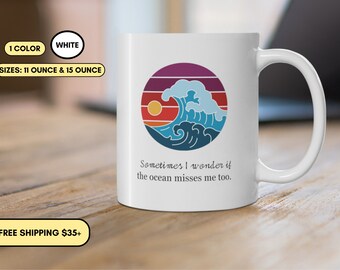 I Miss The Ocean Coffee Mug Perfect Gift For The Beach Lover Business Owner Entrepreneur Gift Funny Mugs Beach House Vacation Surfer Swimmer