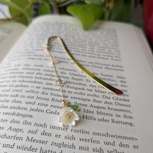 Lily of the Valley Bookmark, Flower Bookmark, Lily Bookmark, White Flower Bookmark, Unique Bookmark, Bookish Gift, Valentine&#39;s Gift, Books