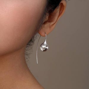 Orecchini pendenti in quarzo ialino con rugiada - Argento Sterling 925 placcato platino, Gioielli Morning Dew, Regalo per lei