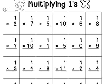 44 Printable Multiplying Practice Worksheets. Numbers 1-12. 1st-4th Grade Math.