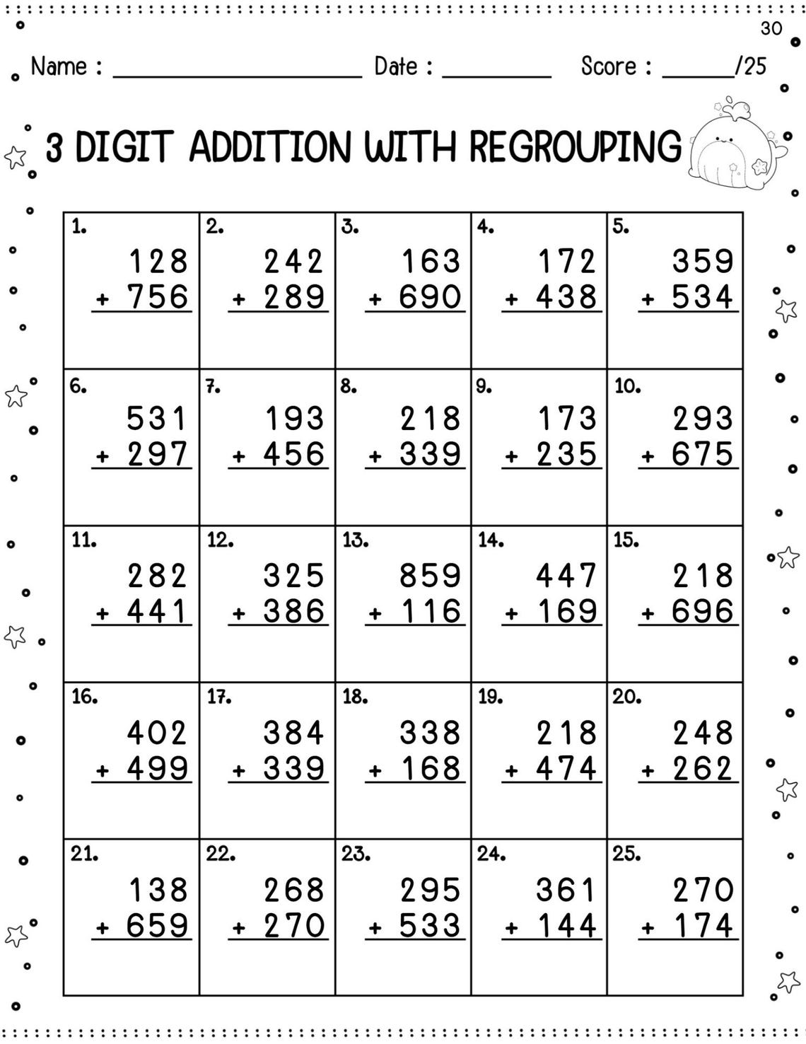 3 Digit Addition With Regrouping Worksheets | Printable Math Practice ...