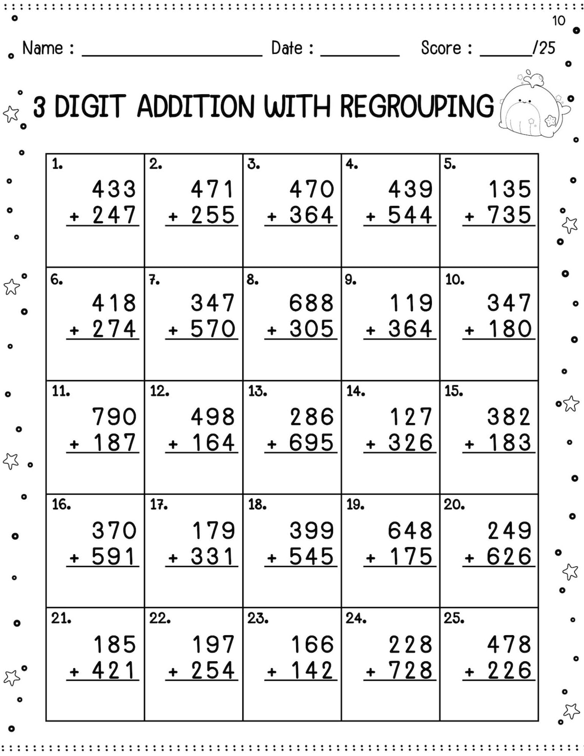 3 Digit Addition With Regrouping Worksheets | Printable Math Practice ...