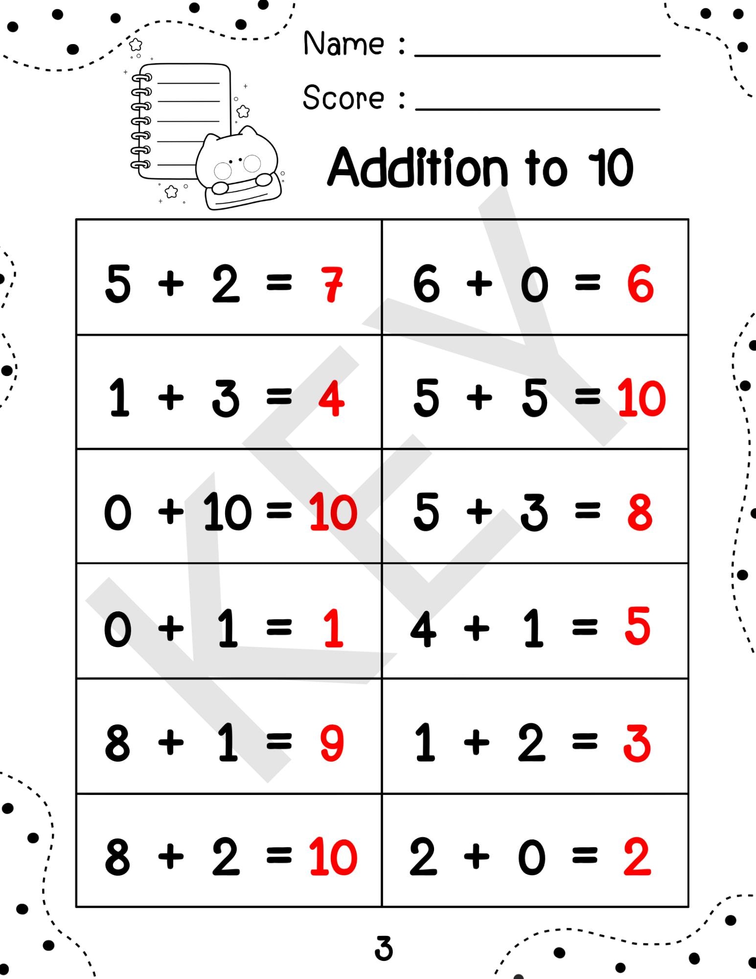 Addition Worksheets: Math Homework Practice for Kindergarten-1st Grade ...