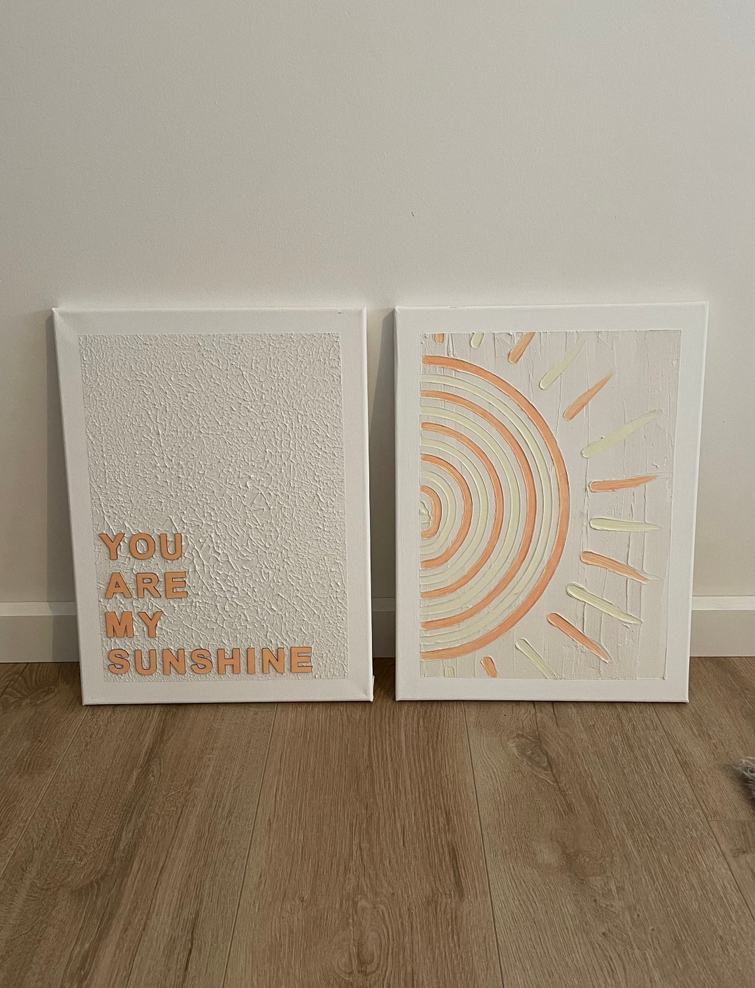 Handmade Nursery Textured Wall Art Duo - Etsy