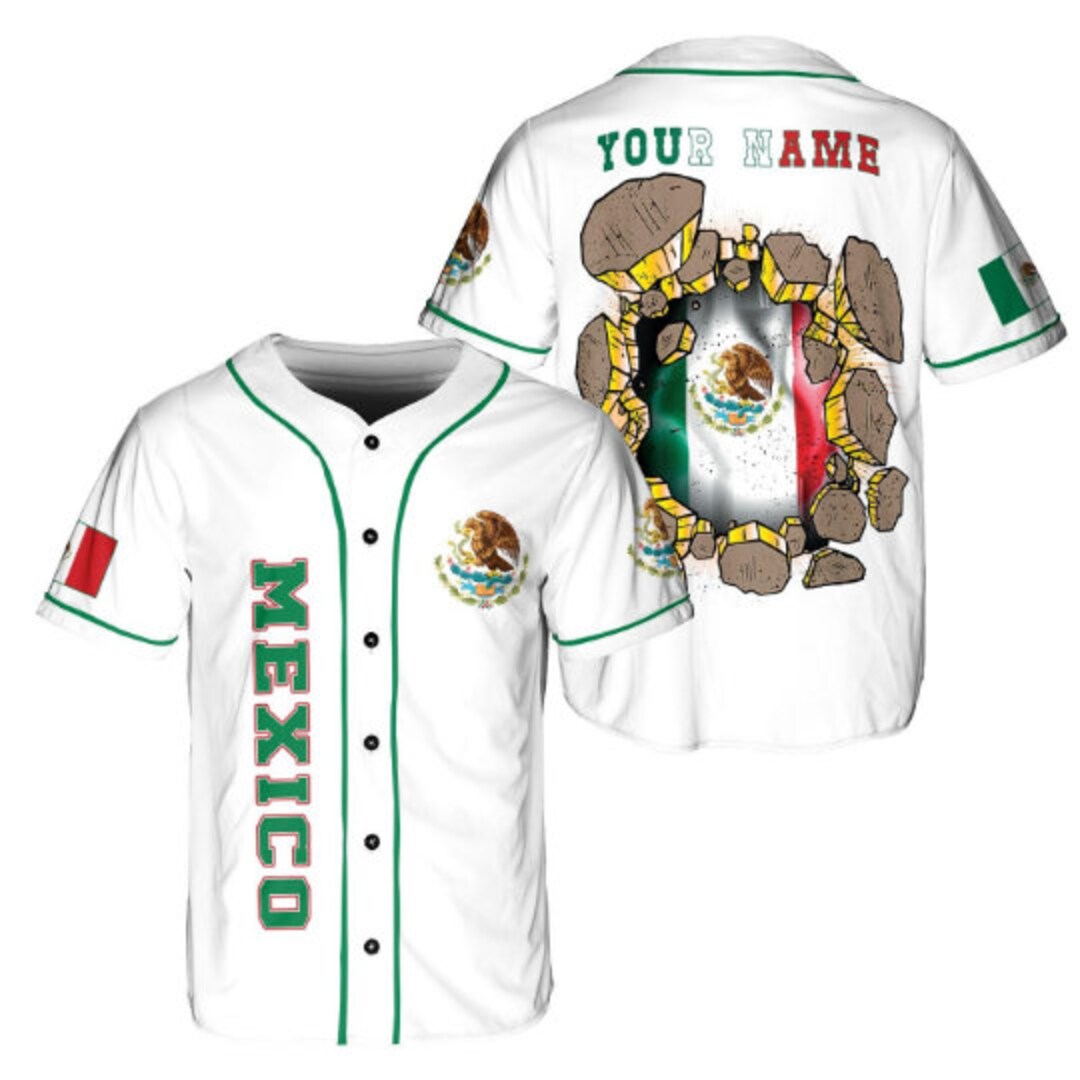 Personalized Name Mexico Baseball Jersey, Mexican Baseball Jersey