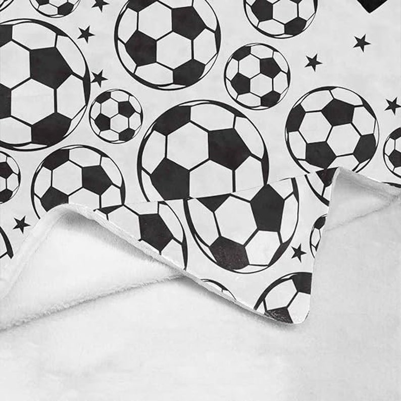 Personalized Sports Football Soccer Ball Throw Blanket, Custom Name
