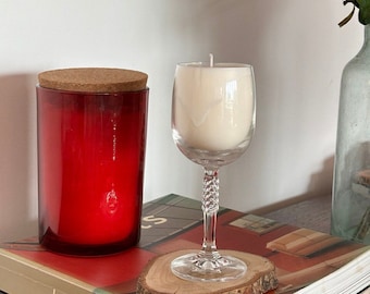 Bougie en cire de soja dans un verre en cristal écologique vintage, bougie unique, cadeau d'anniversaire